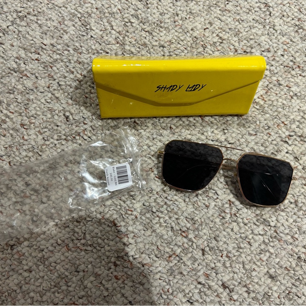 Shady Lady Black Sunglasses with Yellow Case
